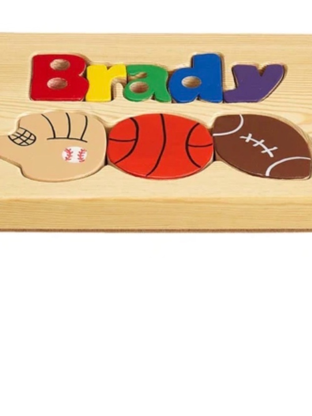 Custom Name Sports Puzzle - Bright Multi-Color Wooden Letters— OLIVER ONLY